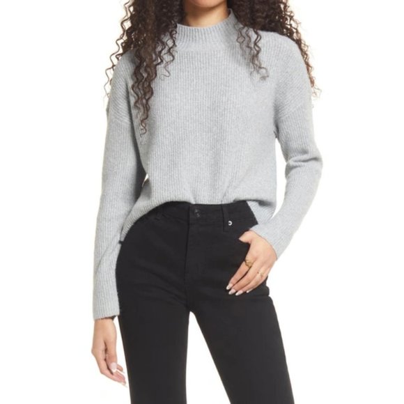 bp Sweaters - BP - Mock Neck Sweater - Grey Heather